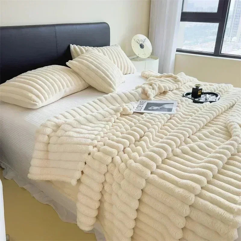 Cozy Autumn/Winter Rabbit Plush Blanket