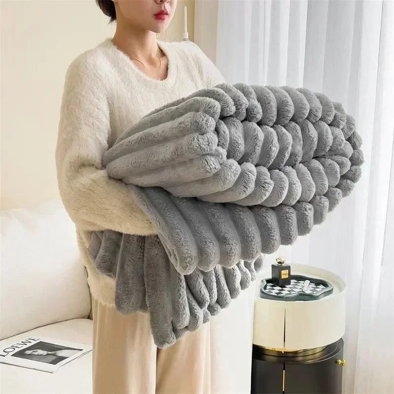 Cozy Autumn/Winter Rabbit Plush Blanket