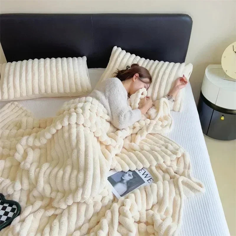 Cozy Autumn/Winter Rabbit Plush Blanket