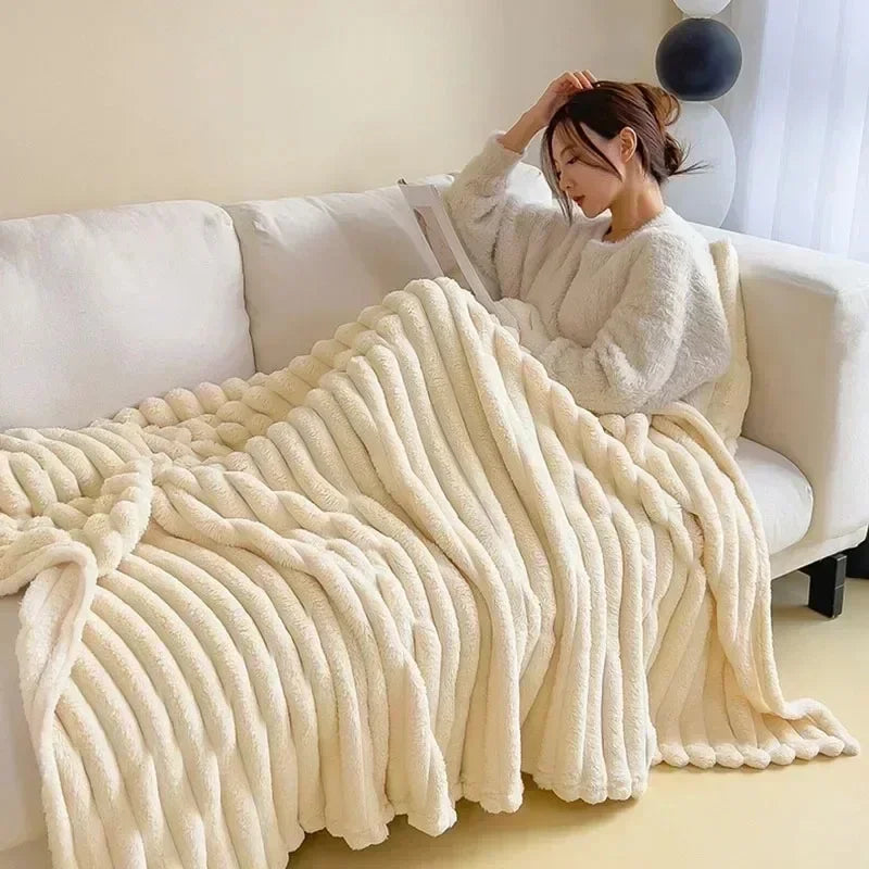 Cozy Autumn/Winter Rabbit Plush Blanket
