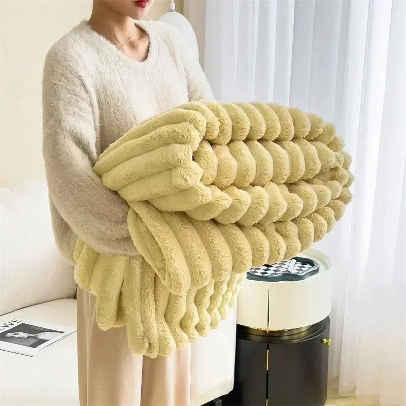 Cozy Autumn/Winter Rabbit Plush Blanket