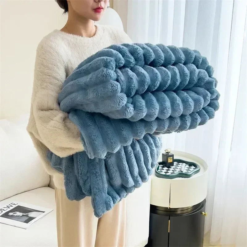 Cozy Autumn/Winter Rabbit Plush Blanket