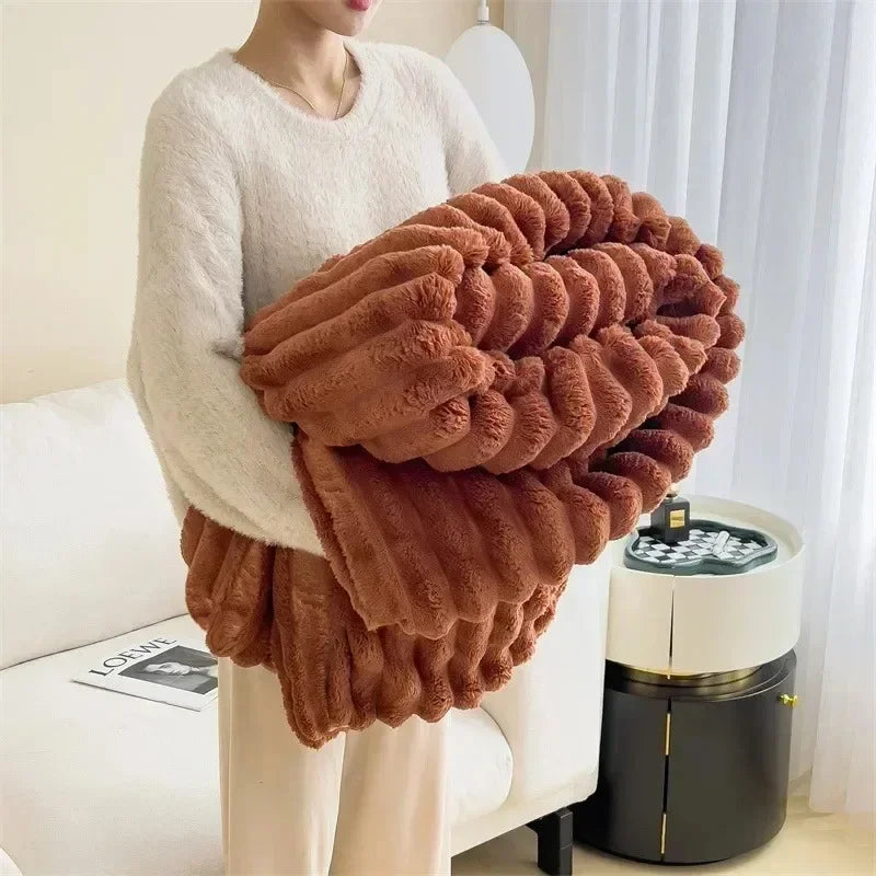 Cozy Autumn/Winter Rabbit Plush Blanket