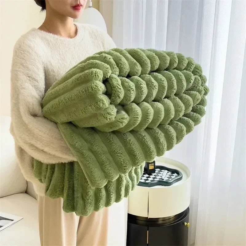 Cozy Autumn/Winter Rabbit Plush Blanket