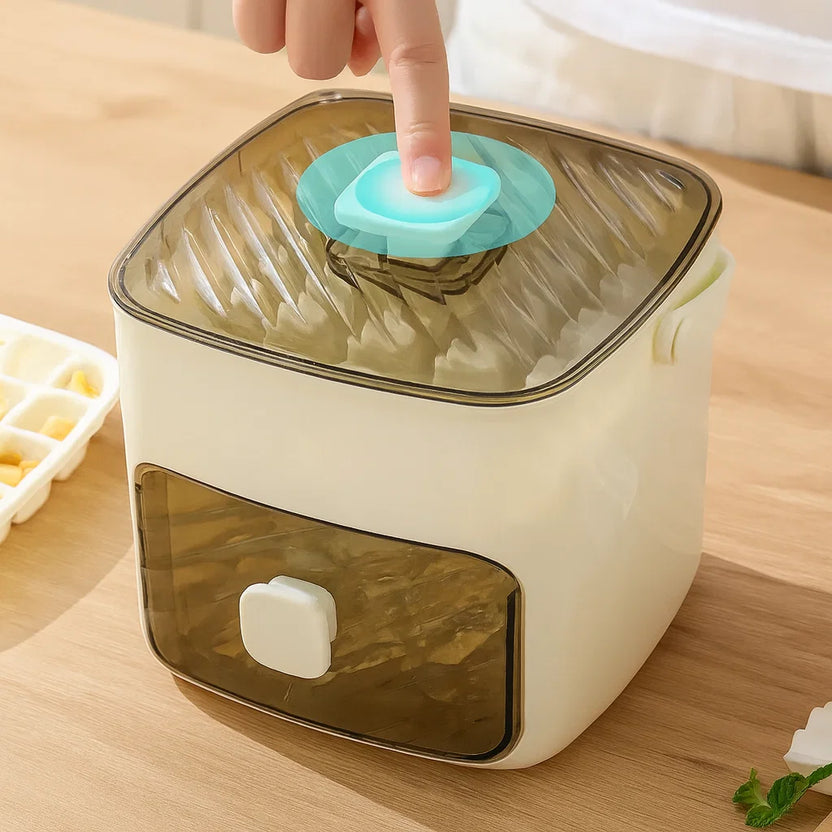 Push Button Ice Box - Mess-Free, Odor-Proof Storage