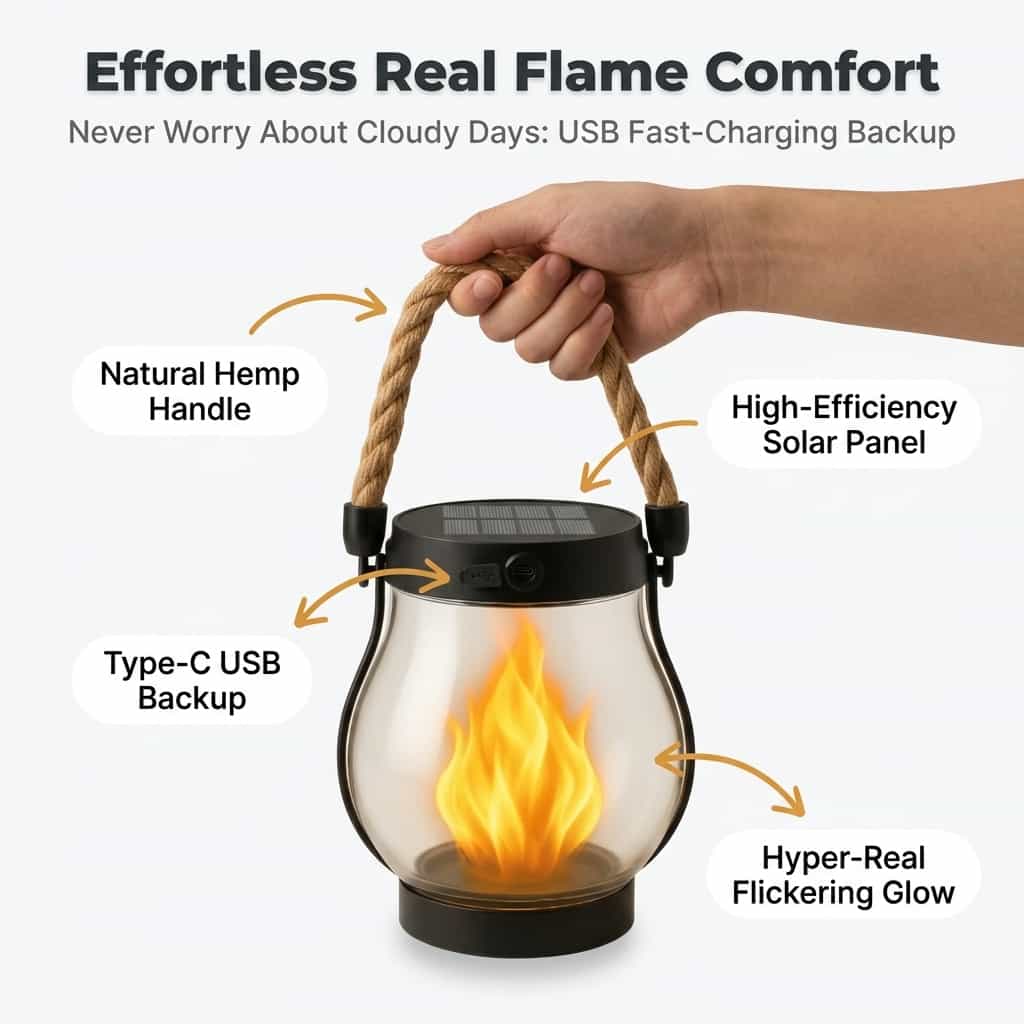 The EverFlame Solar Lantern - A Perfect Flame, Every Night