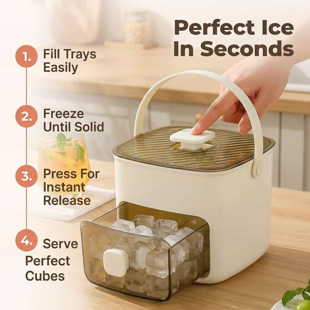 Push Button Ice Box - Mess-Free, Odor-Proof Storage