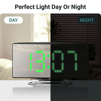 EasyTime™ - Bedside Alarm Clock with Auto-Dimming Curved LED Display