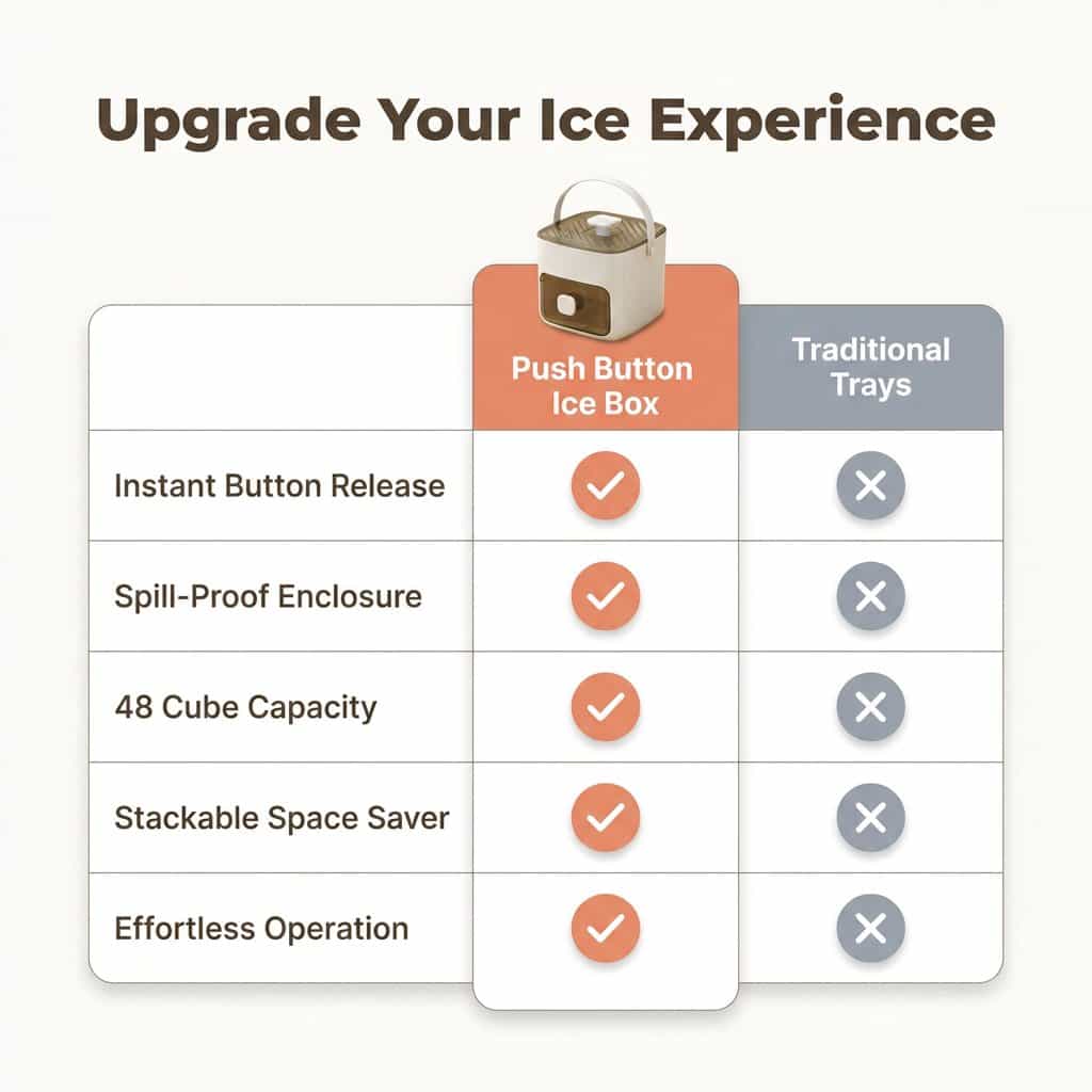 Push Button Ice Box - Mess-Free, Odor-Proof Storage