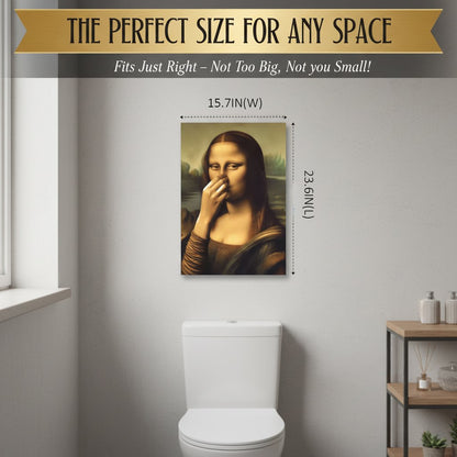 Renaissance Lady Holding Nose Bathroom Canvas Art