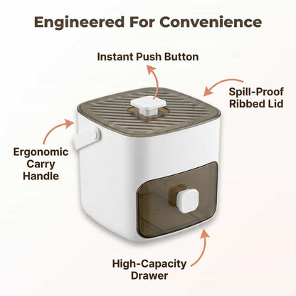 Push Button Ice Box - Mess-Free, Odor-Proof Storage