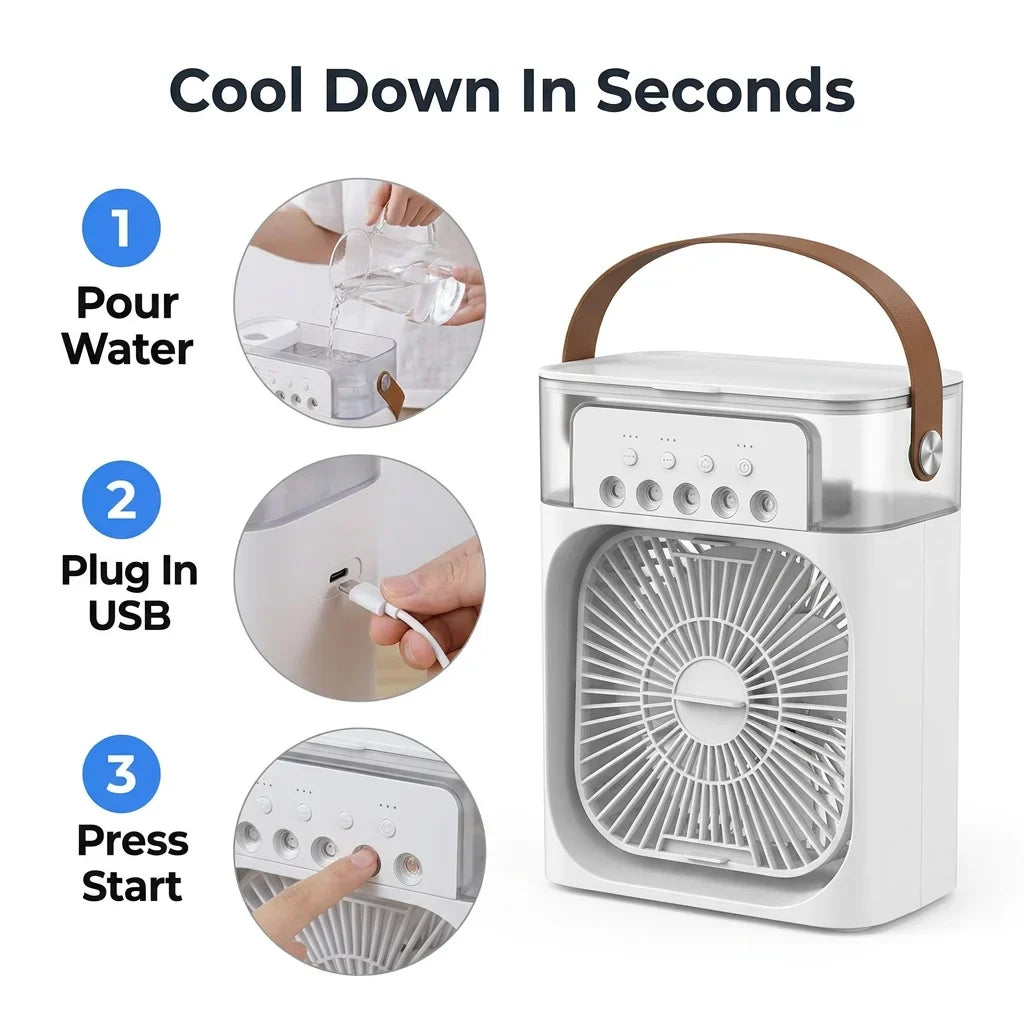 AquaBreeze™ - Compact Desk Air Cooler