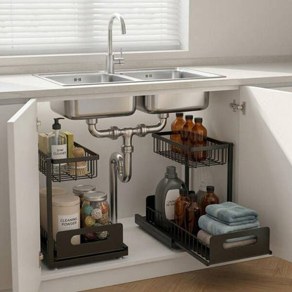 SinkStack – 2-Tier Pull-Out Under Sink Organizer
