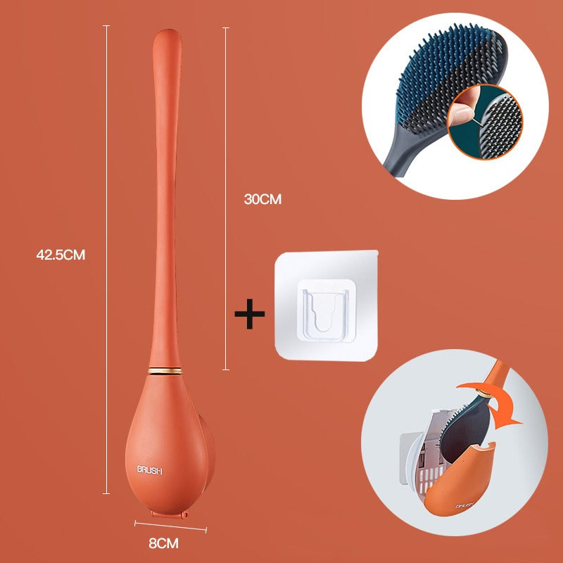 Silicone Toilet Brush - Hygienic Wall-Mount Design