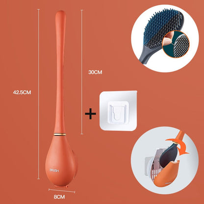 Silicone Toilet Brush - Hygienic Wall-Mount Design