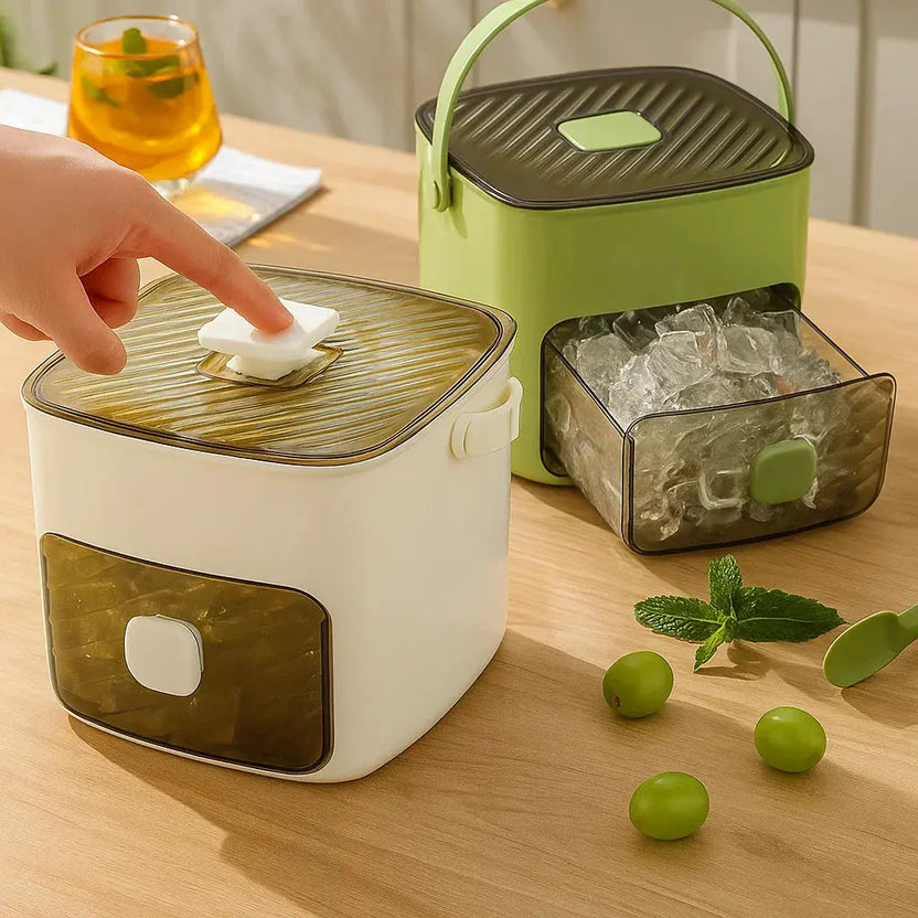 Push Button Ice Box - Mess-Free, Odor-Proof Storage
