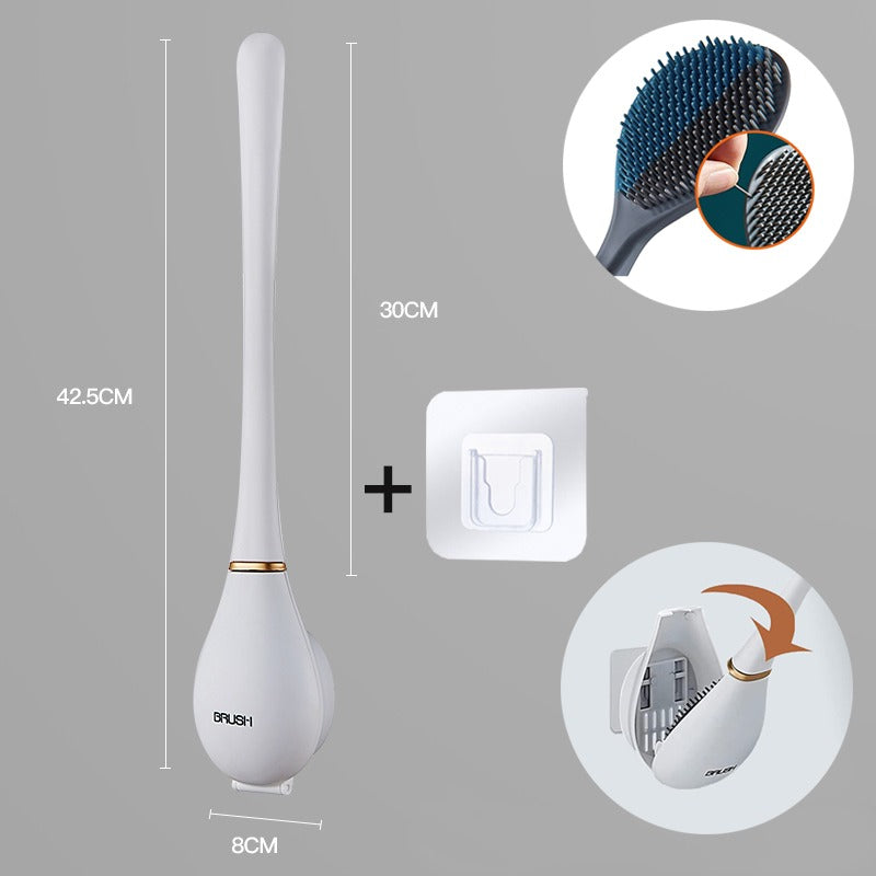 Silicone Toilet Brush - Hygienic Wall-Mount Design