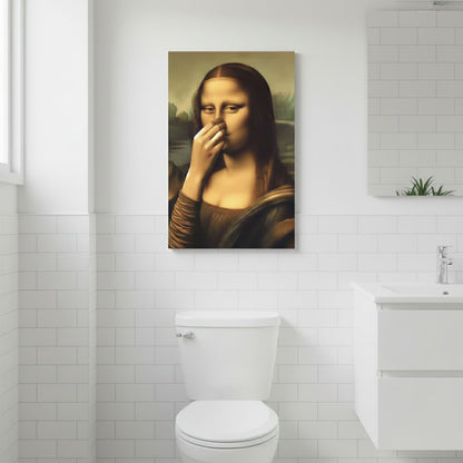 Renaissance Lady Holding Nose Bathroom Canvas Art