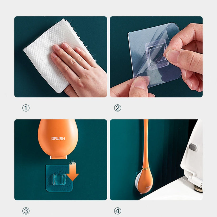 Silicone Toilet Brush - Hygienic Wall-Mount Design