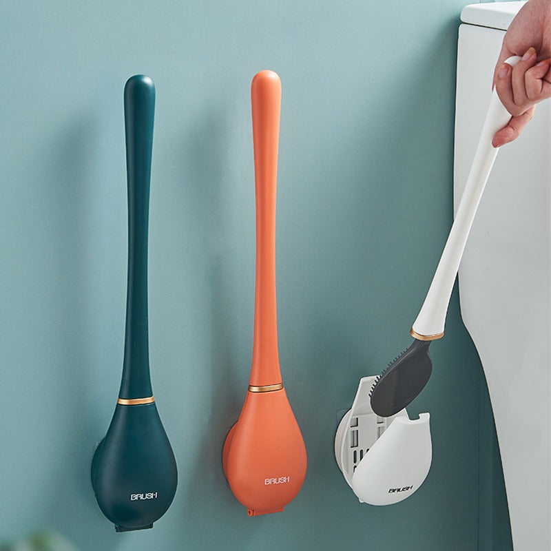 Silicone Toilet Brush - Hygienic Wall-Mount Design
