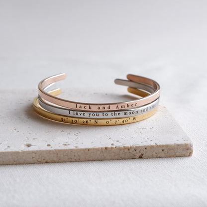 Engraved Message Cuff Bracelet l LAST CHANCE