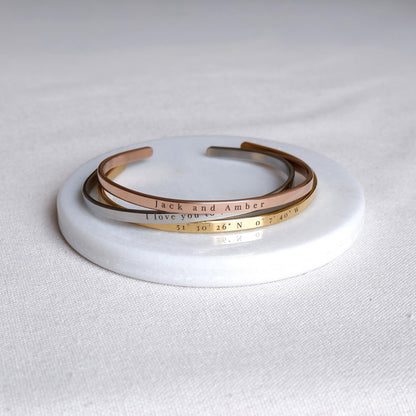 Engraved Message Cuff Bracelet l LAST CHANCE