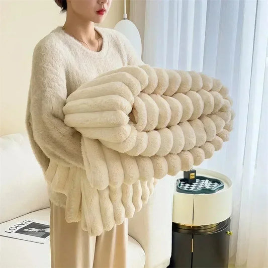 Cozy Autumn/Winter Rabbit Plush Blanket