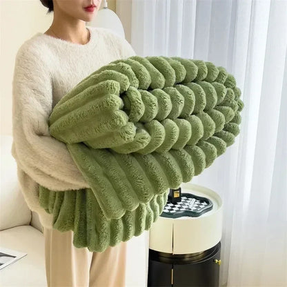 Cozy Autumn/Winter Rabbit Plush Blanket
