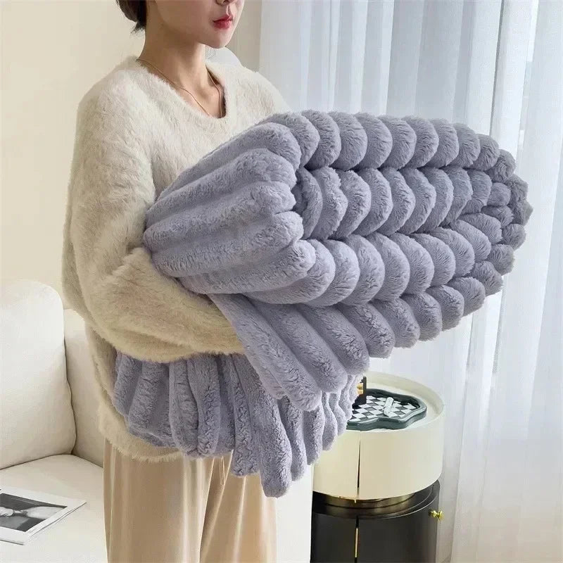 Cozy Autumn/Winter Rabbit Plush Blanket