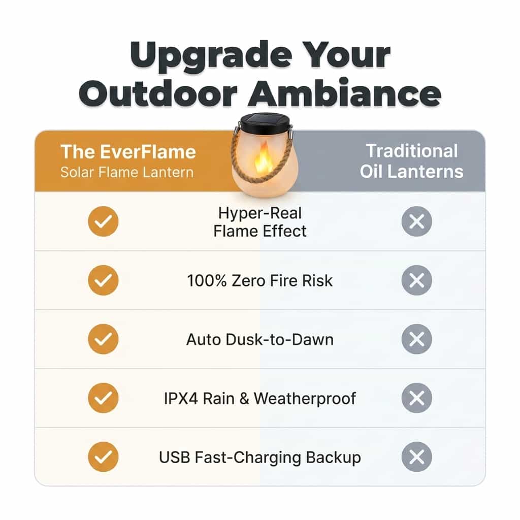 The EverFlame Solar Lantern - A Perfect Flame, Every Night